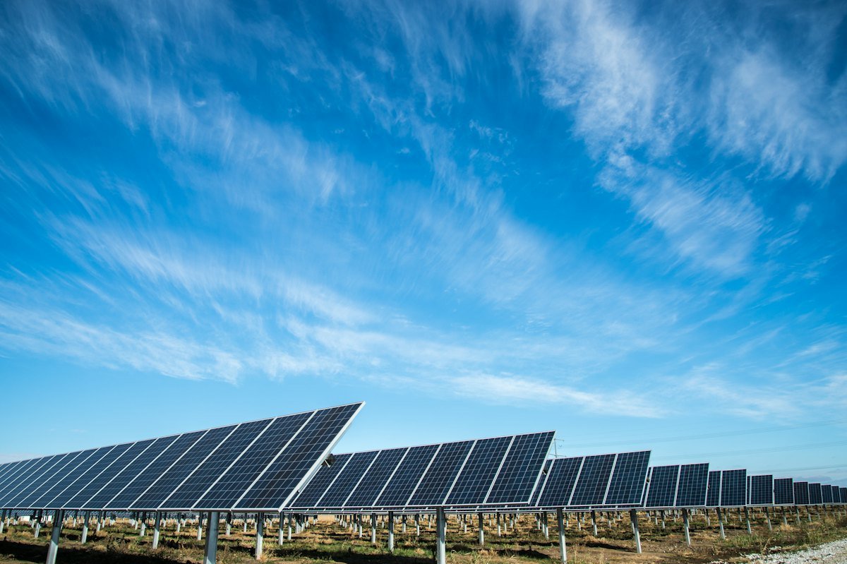 Solar panels at a renewable energy project