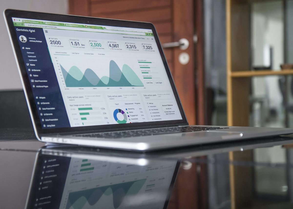 Laptop showing financial analytics
